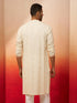 Men's White Rust Cotton Jamdani Kurta